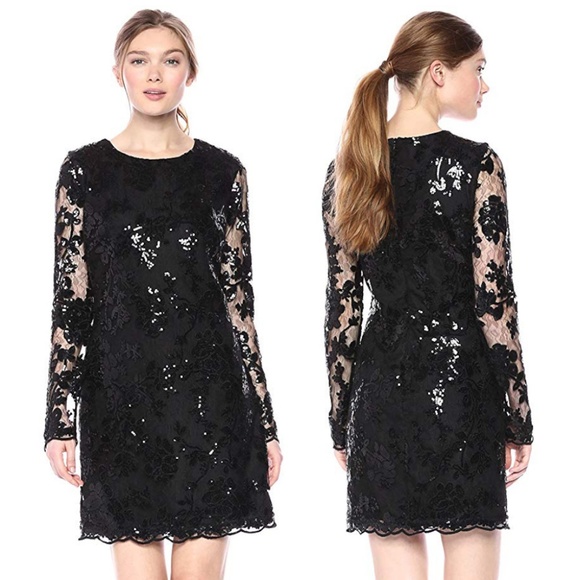 Dress The Population Grace Sequin Lace Shift Dress - Picture 2 of 5